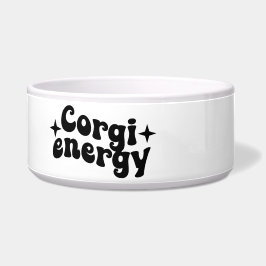 Tigela de Cerâmica para Cachorro Corgi Energy