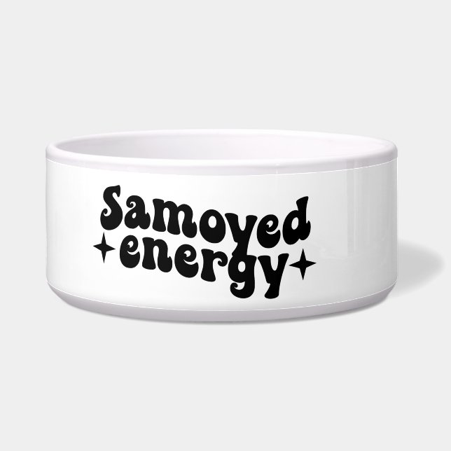 Tigela de Cerâmica para Cachorro Samoyed Energy (Esquerda)