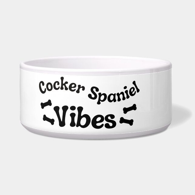 Tigela de Cerâmica para Cachorro Vibes Cocker Span (Esquerda)