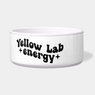 Tigela de Cerâmica para Cachorro Yellow Lab Energy