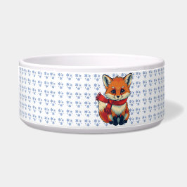 Tigela de Cerâmica para Pet Fox Natal Aconchegante