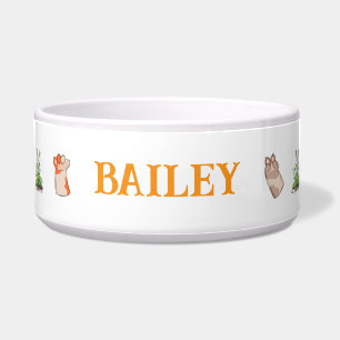 Tigela de Cerâmica para Pet Patas de Gato