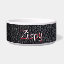 Tigela de Cerâmica Simples Preta para Pet com Nome