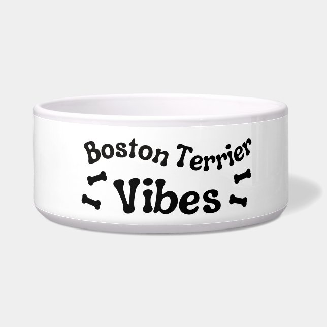 Tigela de Cerâmica Vibes Boston Terrier (Esquerda)