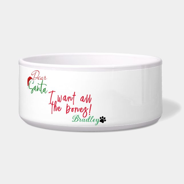 Tigela de comida com nome personalizado para anima (Frente)