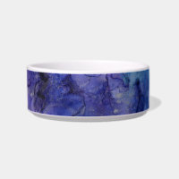 tigela de comida de gato azul e roxo