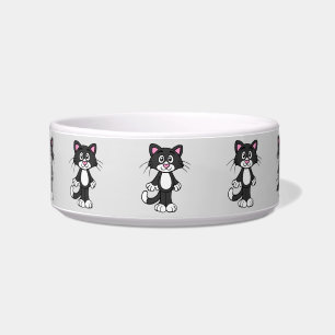 tigela de comida de gato tuxedo 