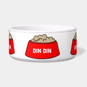 Tigela de comida para cachorro vermelha Din Din