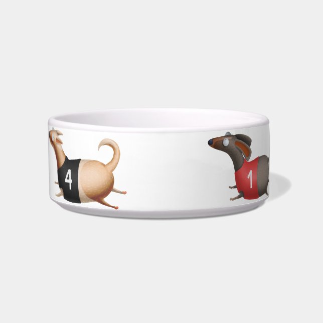 Tigela de comida para Dachshund corridas de cães W (Frente)