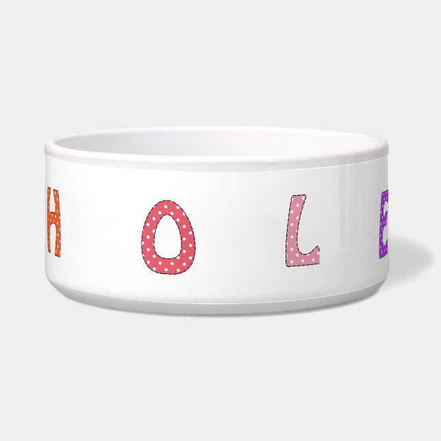 Tigela de comida personalizada com o nome Chloe Do (Frente)