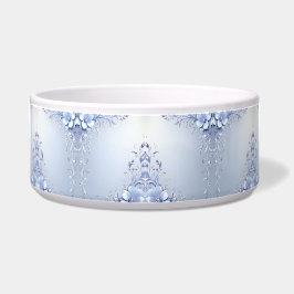 Tigela de Estimação com Flores Ornamentais Azuis