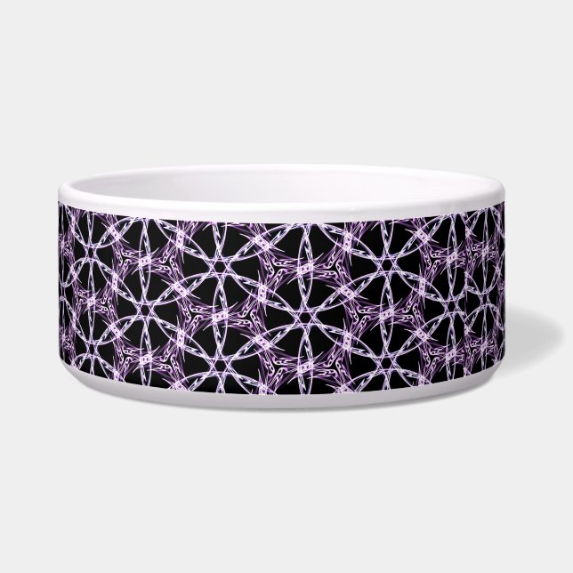 Tigela de Estimação com Treliça de Lavanda Mística (Frente)