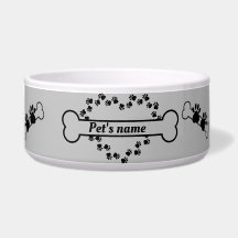 Tigela de estimação personalizada com impressão de