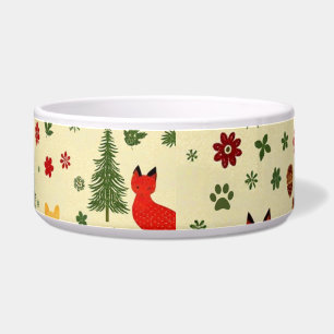 Tigela de Natal Floresta Aconchegante para Gato – 