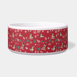 Tigela de Natal Kawaii Fofa para Cão Pastor Alemão