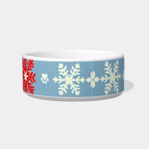 Tigela de Natal Nórdica para Cachorro – Flocos de