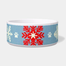Tigela de Natal Nórdica para Gatos – Floco de Neve