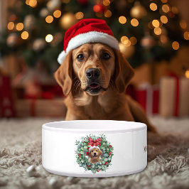 Tigela de Natal Personalizada para Animais de Esti