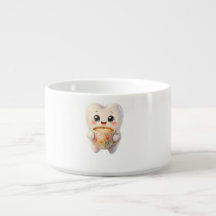 Tigela de personagem Kawaii fofa de café odontológ