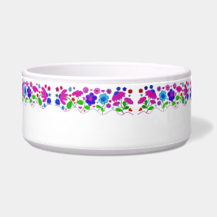 Tigela de Pet Flores Folclóricas