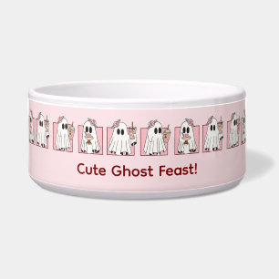 Tigela de Pet Halloween Kawaii – Fantasmas Cor-de-