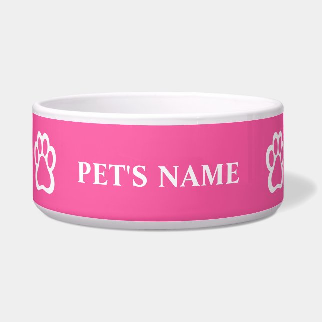 Tigela de Pet Personalizada com Pegada de Pata (Frente)