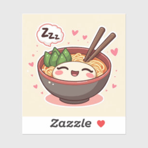 Tigela de Ramen Sonolento – Adesivo de Macarrão Fo