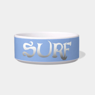 tigela de surf azul médio para animais de companhi