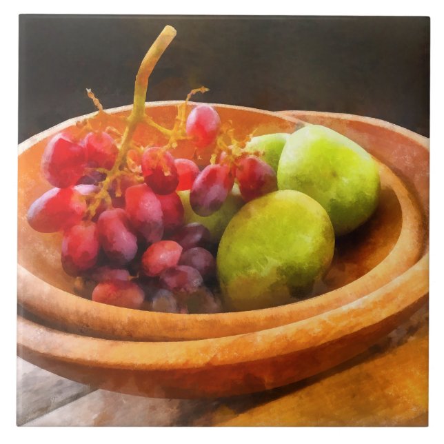 Tigela de Uvas e Peras Vermelhas (Frente)