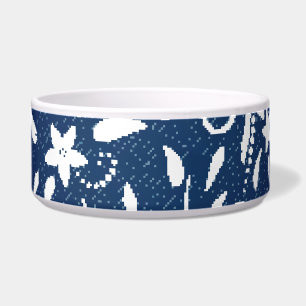 Tigela Denim Blooms: Padrão Floral Fundo