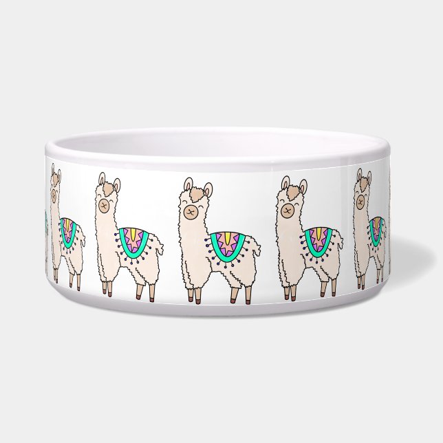 Tigela desenho animado feliz lama alpaca (Frente)