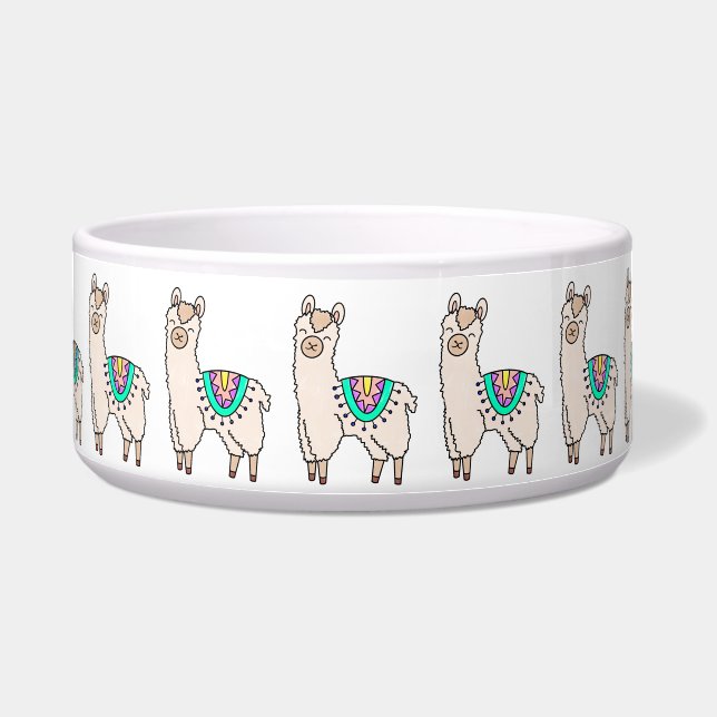 Tigela desenho animado feliz lama alpaca (Frente)