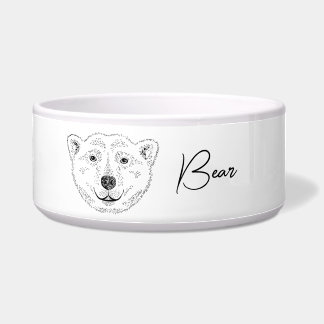 Tigela Desenho De Arte Da Linha Da Cabeça Do Urso Polar S