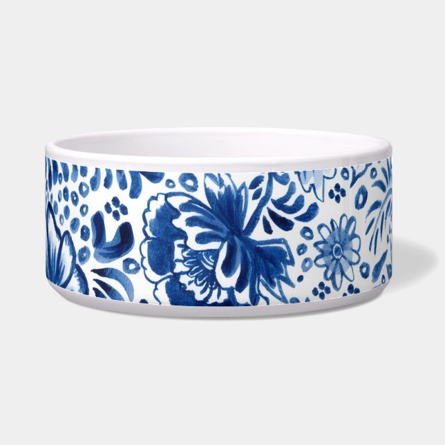 Tigela Desenho de Batik Azul e Branco Bonito (Direita)
