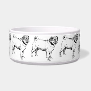 Tigela Desenho De Cão Elegante De Pug Cute