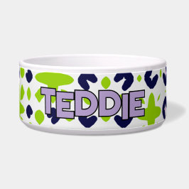 Tigela Desenho Geométrico Divertido Verde Navy e Roxo