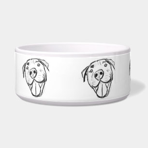 Tigela desenho pitbull simples amantes de cães preto bran