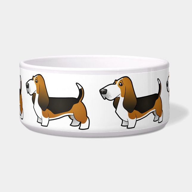 Tigela Desenhos animados Basset Hound (Frente)