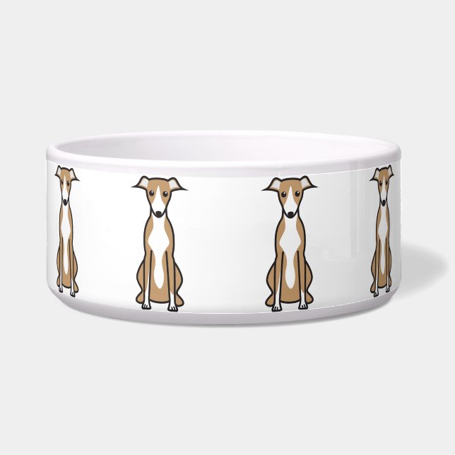 Tigela Desenhos animados do cão de Whippet (Frente)