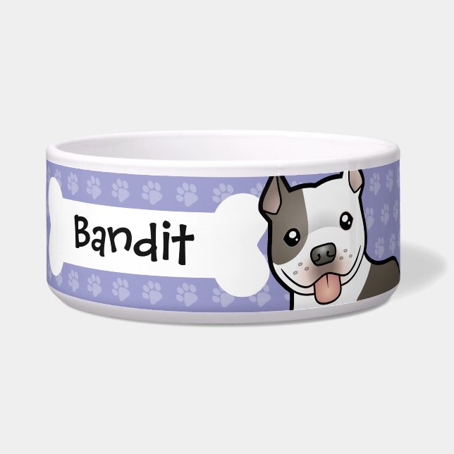 Tigela Desenhos animados Pitbull/Staffordshire Terrier (Frente)