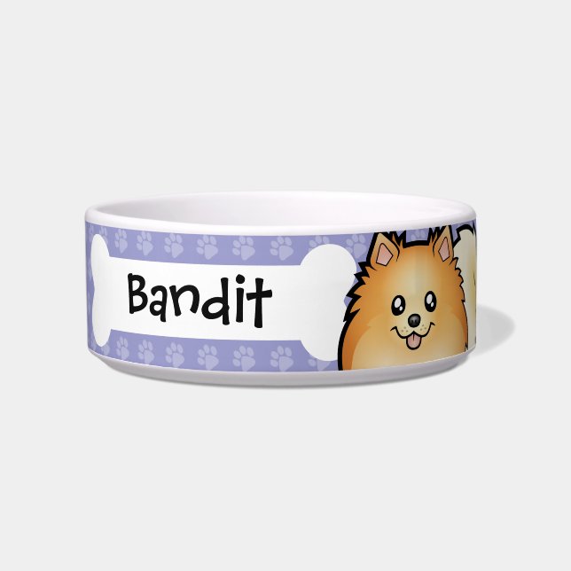 Tigela Desenhos animados Pomeranian (Frente)