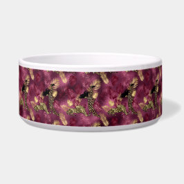 Tigela Design 10 da Série Burgundy e Dourada Leopard