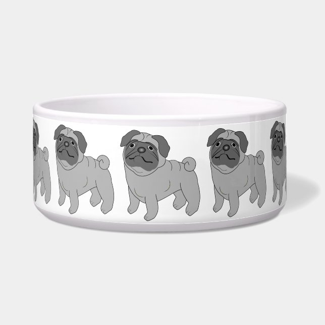 Tigela Design de Cachorro de cinza (Frente)