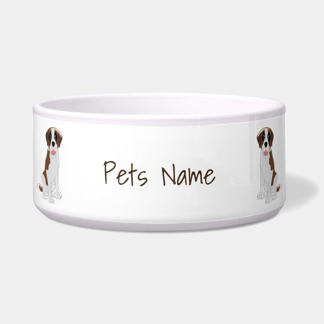 Tigela Design de Cachorro São Bernardo para Comida de Pet (Frente)