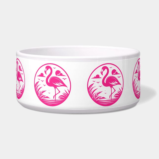 Tigela Design de Círculo de Verão Flamingo Rosa-68730 (Frente)
