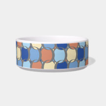 Design de Círculos Azuis Laranja e Amarelos Retro