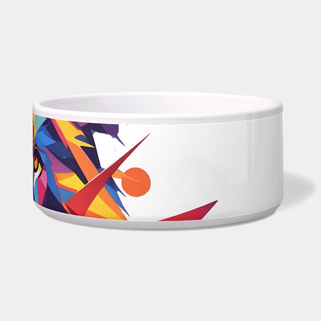 Tigela Design de leão colorido geométrico (Direita)