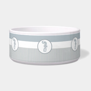 Tigela Design de logotipo de cavalo azul e branco