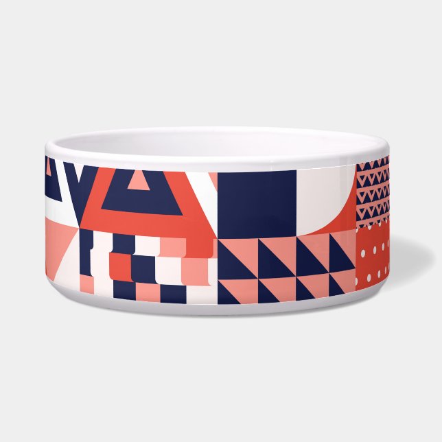Tigela Design de Retro Bauhaus, geométrico colorido. (Frente)