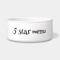 Design do menu Pet Bowl cerâmica 5 estrelas